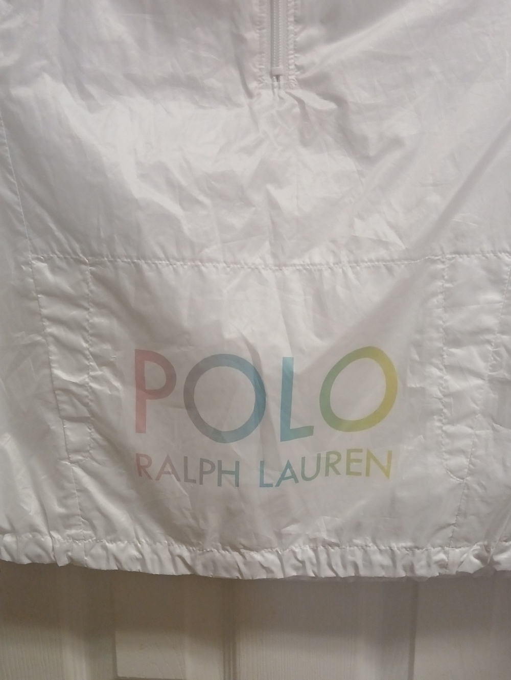 Polo Ralph Lauren White Oversized Thin Windbreaker Pullover NWOT Size L 12-14 - Picture 4 of 13